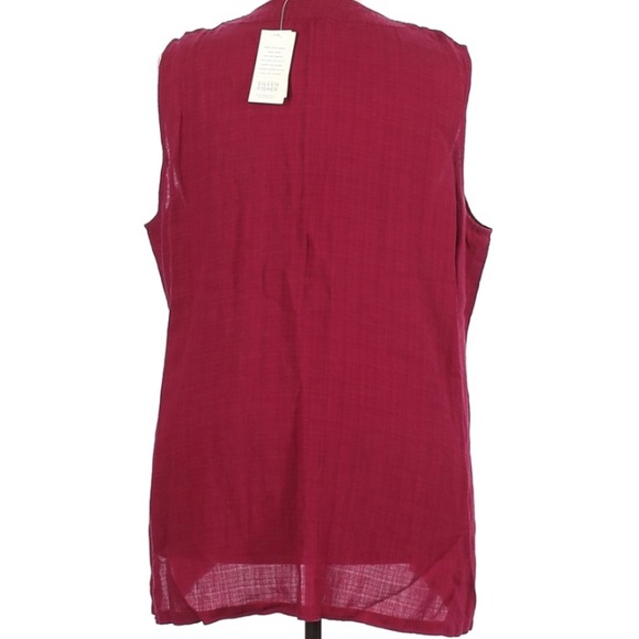 EILEEN FISHER Linen Blend Sleeveless V-neck Tank - Picture 3 of 8